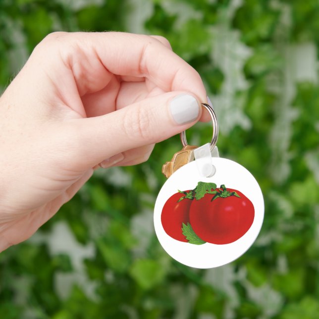 Porte-clés Aliments Anciens, Tomate Rouge Mûre Héritée Biolog (main)