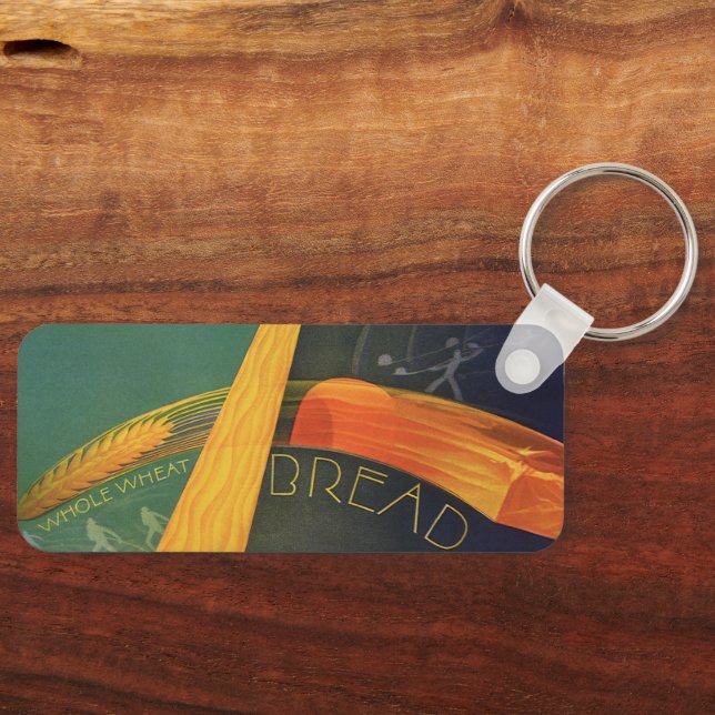 Porte-clés Aliments sains vintages, Pain de blé de grain enti (Recto)