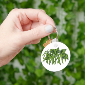 Porte-clés Aliments vintages, haricots verts biologiques Légu