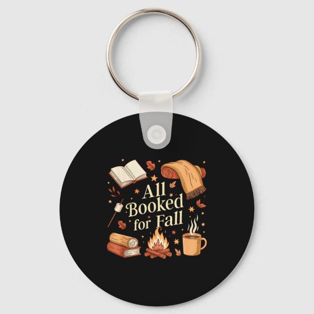 Porte-clés All Booked For Fall Books Coffee Fall Leaves Pumpk (Recto)