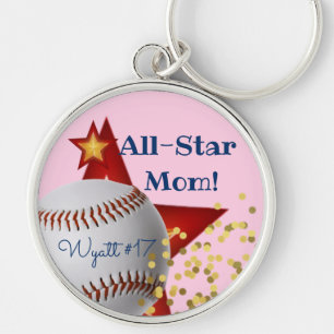 Porte-clés All Star parties scintillant rose baseball Mom