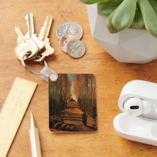 Porte-clés Allée de peupliers en automne de Vincent van Gogh