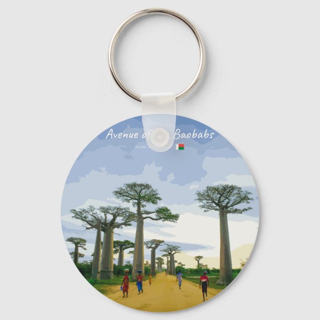 Porte-clés Allée des Baobabs, Madagascar - Paysage (Recto)