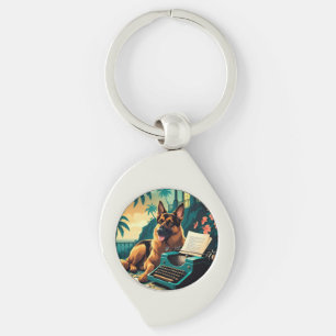 Porte-clés Allemand Shepherd chien gentleman vintage