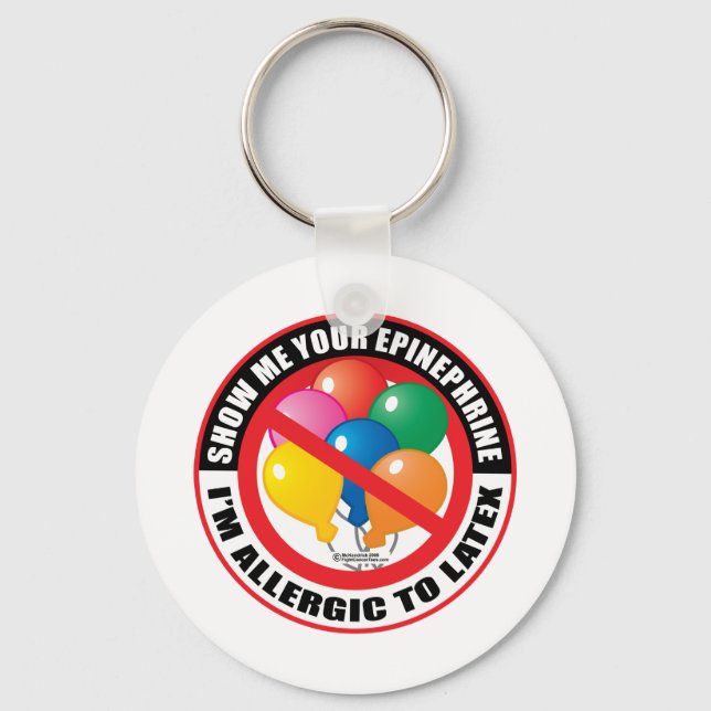 Porte-clés Allergie latex (Recto)