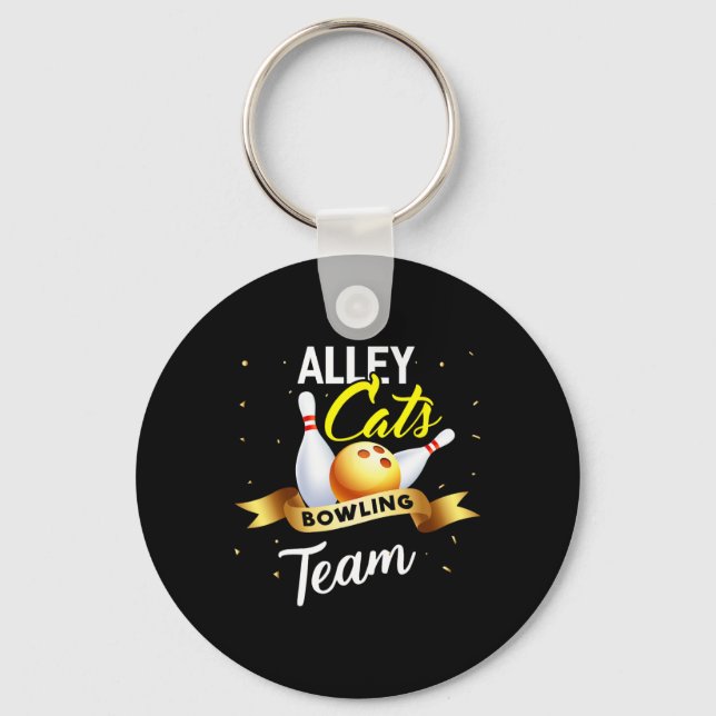 Porte-clés Alley Cat Bowling Shirt Funny Bowler Bowler Bowlin (Recto)