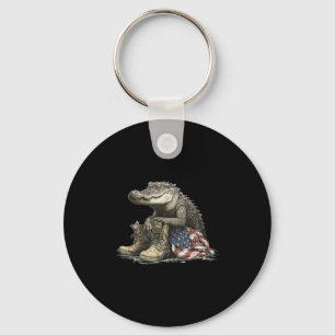Porte-clés Alligator En Costume De Champ De Bataille