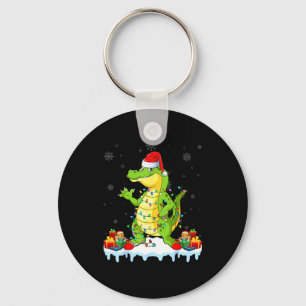 Porte-clés Alligator portant des lumières de Noël Chapeau de