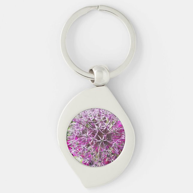 Porte-clés Allium & Fleurs d'été Métal (Devant)