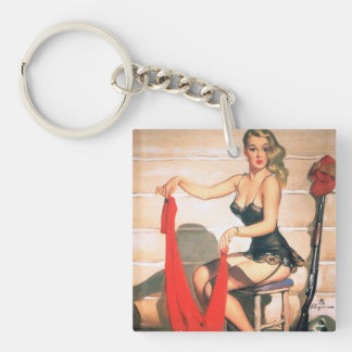 Porte-clés Allons à la chasse - Vintage Pin-up Art