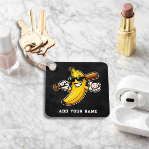 Porte-clés Allons Bananes Baseball Rétro Banane Drôle