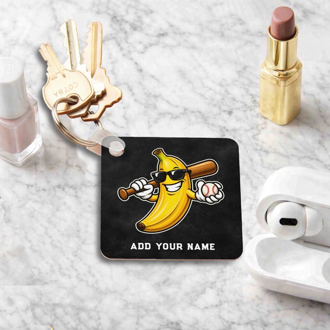 Porte-clés Allons Bananes Baseball Rétro Banane Drôle (Créateur téléchargé)
