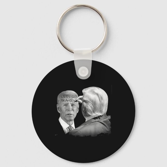 Porte-clés Allons Brandon Trump Écrit Sur Bidens Forehead : (Recto)