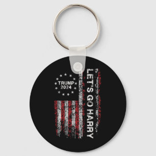Porte-clés Allons voir Harry Funny Trump 2024 Us Flag Vintage