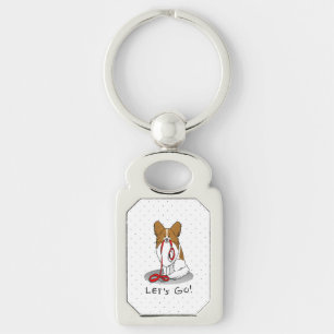 Porte-clés Allons-y ! (walk) Papillon (white & red) Chien mig