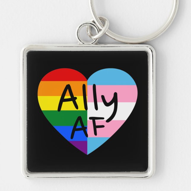 Porte-clés Ally AF III - Drapeau LGBTQ Gay Trans Queer Pride (Devant)