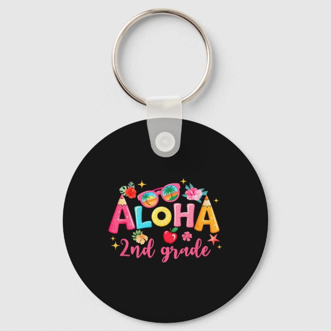 Porte-clés Aloha 2e année Vacances d'été Plage Professeur d'é (Recto)