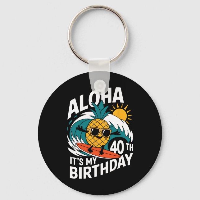 Porte-clés Aloha 40e anniversaire Hawaï Surf Pineapple Tropic (Recto)