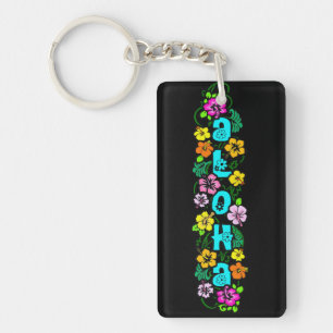Porte-clés Aloha aux fleurs