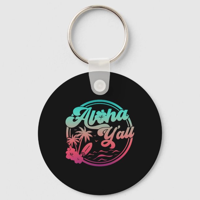 Porte-clés Aloha Hawaii Palmier Tropical Île Hawaïenne Be (Recto)