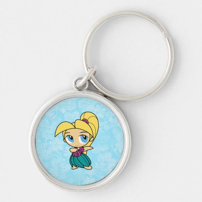 Porte-clés Aloha Honeys Hula Girl Hibiscus Clavier (Devant)