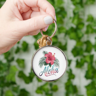 Porte-clés Aloha îles hawaïennes Hawaï Fleur d'Hibiscus