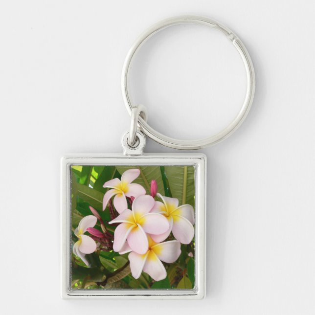 Porte-clés Aloha le Frangipani hawaïen fleurit douche (Devant)