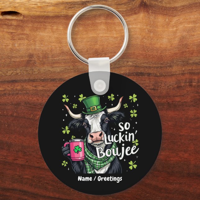 Porte-clés Alors Chanceux Boujee Rétro St. Patrick's Day  (Recto)