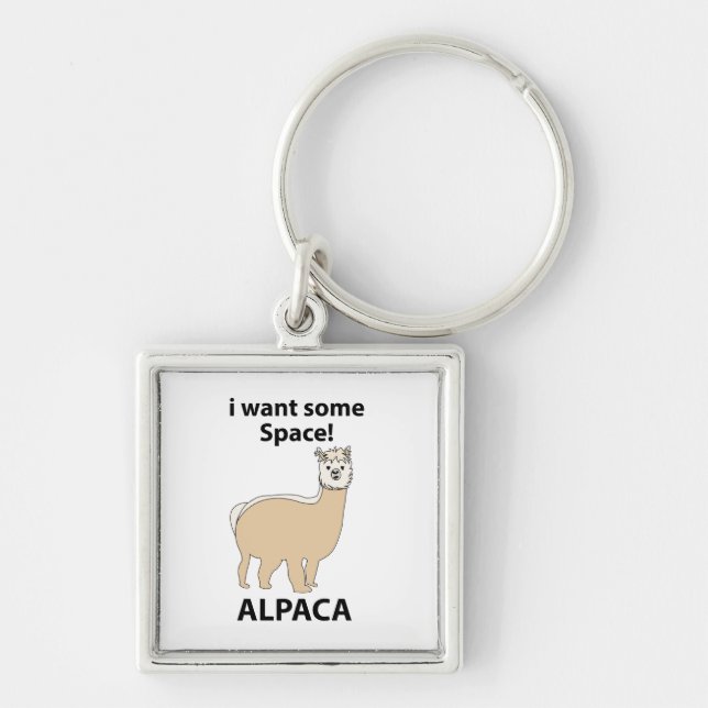 Porte-clés Alpaca Je Veux Un Espace Drôle Alpaca (Devant)