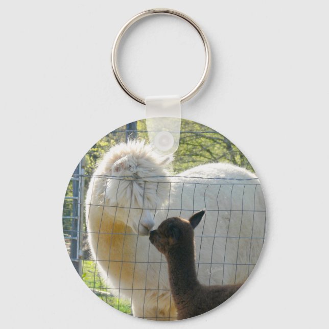 Porte-clés Alpaca Kiss Button Keychain (Recto)
