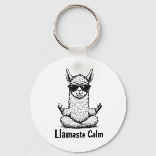 Porte-clés Alpaca Séjour Calme Llamaste Lama Yoga Amusant