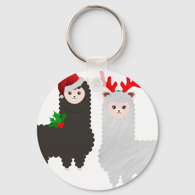 Porte-clés alpacas de rennes de noël (Recto)