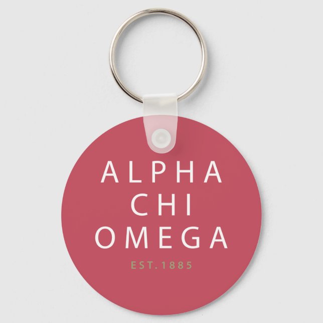 Porte-clés Alpha Chi Omega | Établi en 1885 (Recto)