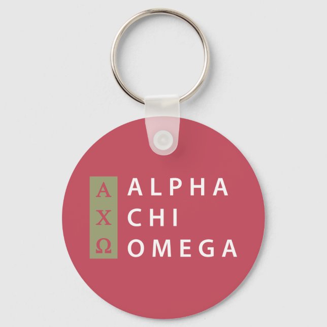 Porte-clés Alpha Chi Omega | Logo empilé (Recto)