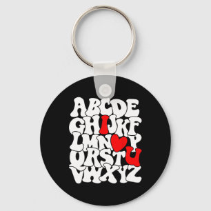 Porte-clés Alphabet Abc Je T'Aime Saint Valentin Cœur Enseign