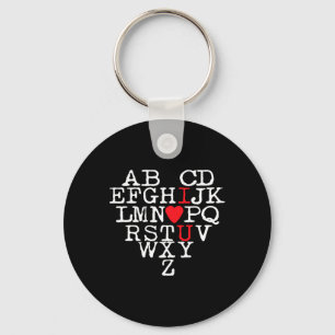Porte-clés Alphabet Abc Je T'aime T Shirt Saint-Valentin Hea