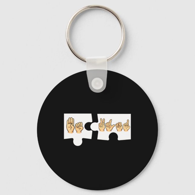 Porte-clés Alphabet American Sing Langue Asl Enseignant Be Ki (Recto)