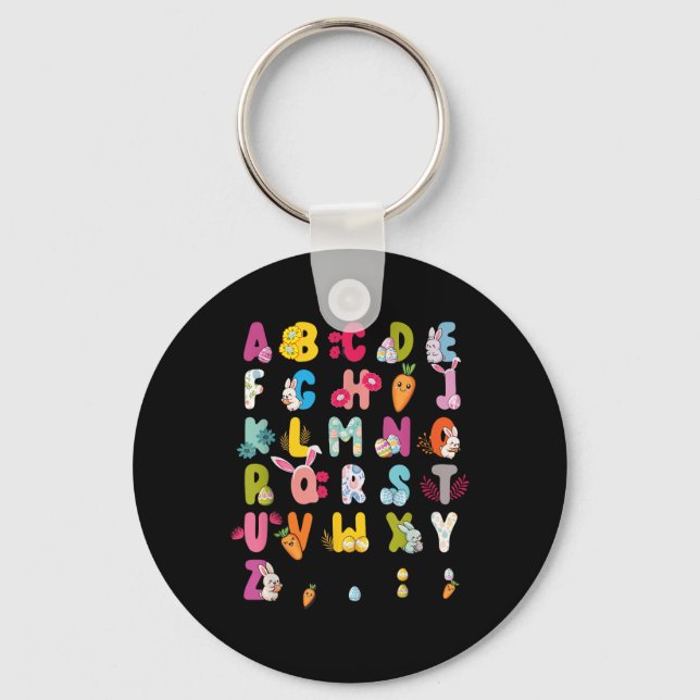 Porte-clés Alphabet de Pâques Oeuf de Pâques Lapin de Pâques  (Recto)