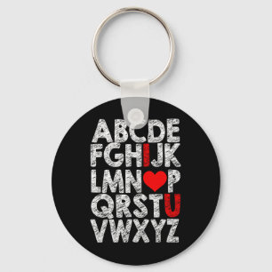Porte-clés Alphabet Je t'aime Graphique avec surlignage de cœ