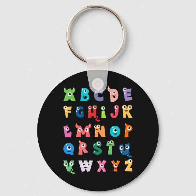 Porte-clés Alphabet Monstre Mignon Abc Halloween Professeur (Recto)