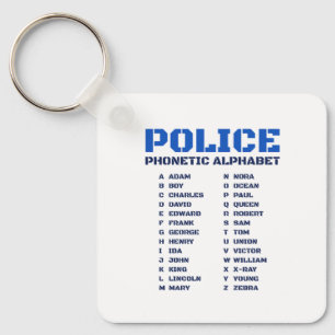 Porte-clés Alphabet phonétique pour les policiers