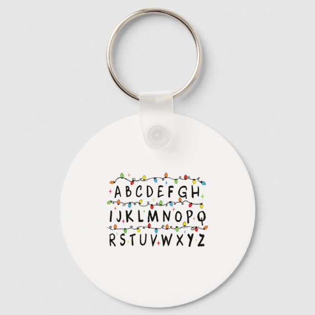 Porte-clés Alphabet Stranger Christmas 2025 Lights Boys Girls (Recto)