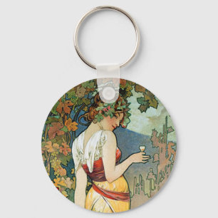 Porte-clés Alphonse (Alfons) Mucha : Cognac - art Nouveau