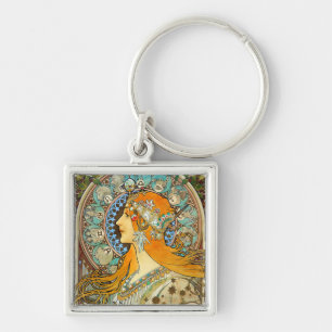 Porte-clés Alphonse Mucha Art Nouveau Zodiaque