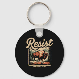 Porte-clés Alt Us National Park Résiste Service Bison Vintage