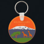 Porte-clés Altitude du Kilimandjaro<br><div class="desc">Ce design présente deux girafes debout sous le Mont Kilimandjaro en Afrique ! Cette version inclut l'altitude (3 000 m).</div>
