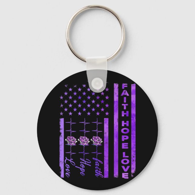 Porte-clés Alzheimer Sensibilisation Foi Espérance Amour Pour (Recto)