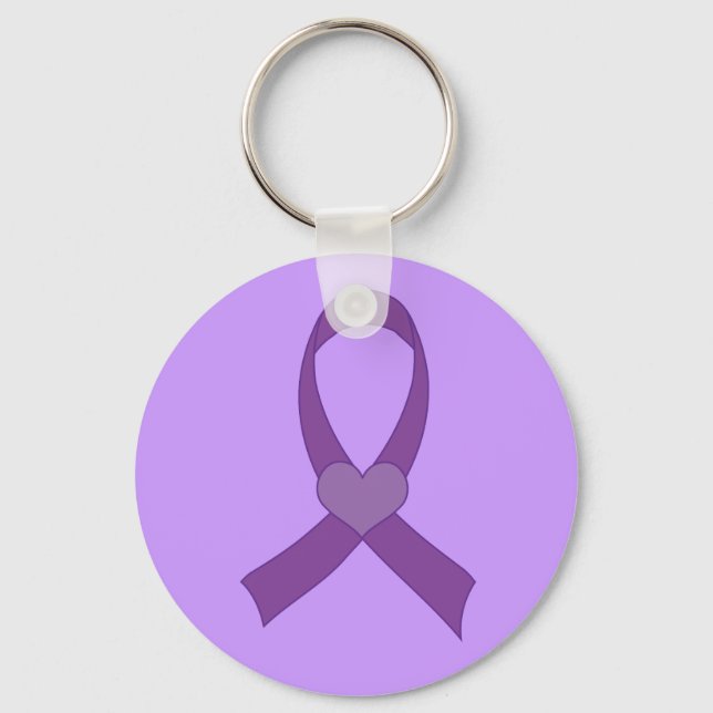 Porte-clés Alzheimers Purple Heart Ribbon Cadeau (Recto)