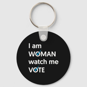 Porte-clés Am Woman Watch Me Vote 2024 Blue Wave Vote