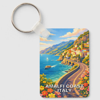 Porte-clés Amalfi Coast Italy Riviera Vintage Travel Keychain